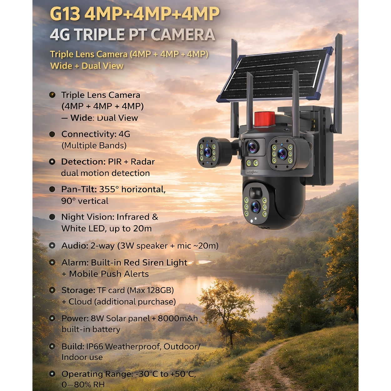 Triple Lens Solar Camera