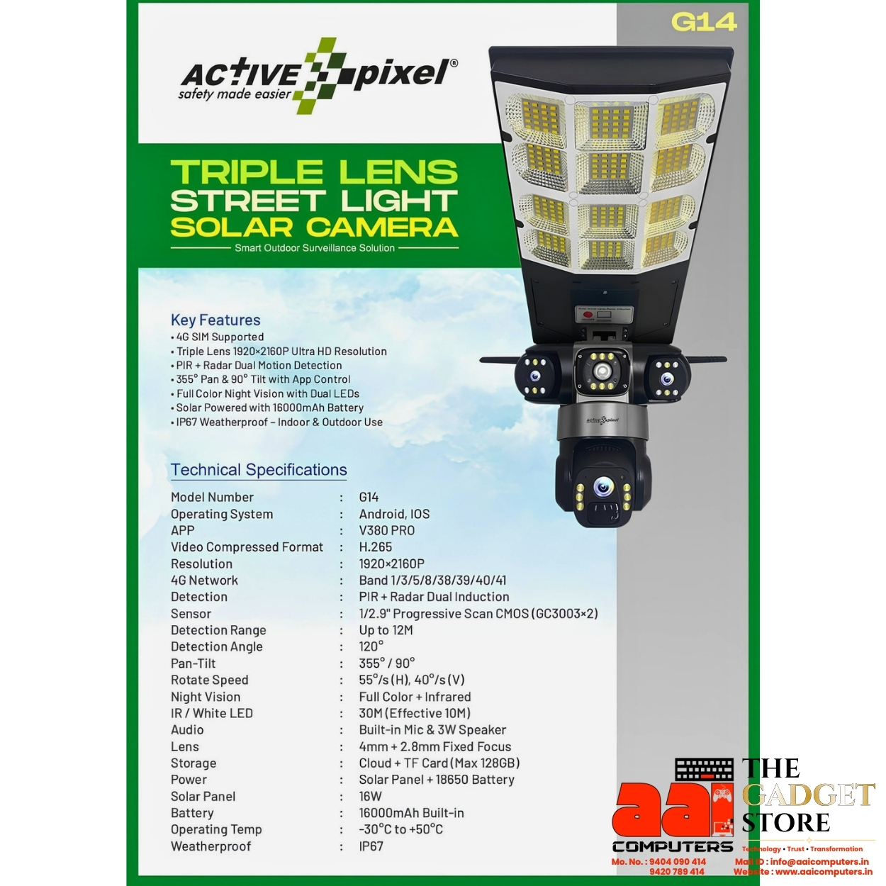 Solar Camera with LED Street Light