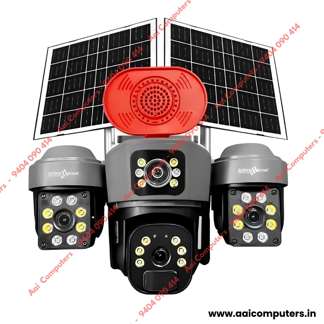 Triple Lens Solar Camera With Siren