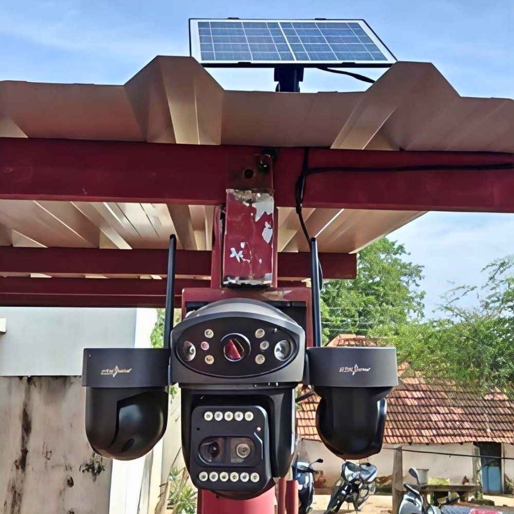 Active Pixel H8 | 4G Quad View Solar CCTV Camera | 5 Lens HD |  Big Battery | PIR + Radar Motion Detection | Color Night Vision