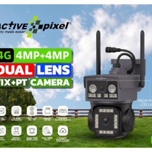 Active Pixel W9 4G Dual Lens PT Security Camera with 4MP+4MP Dual Camera and Motorized Pan Tilt`