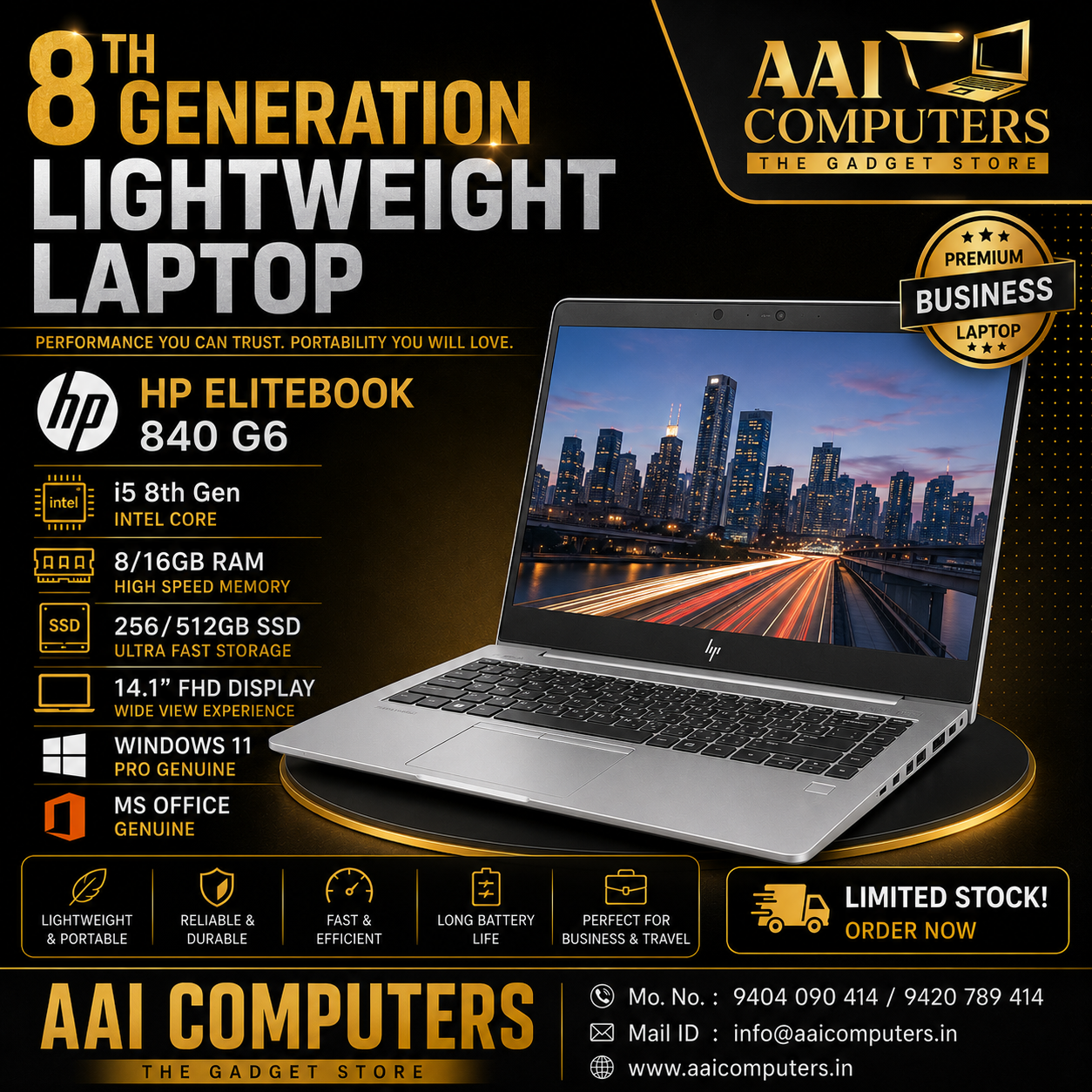 HP EliteBook 840 G6 | i5 8th Gen | 8/16GB RAM | 256/512GB SSD