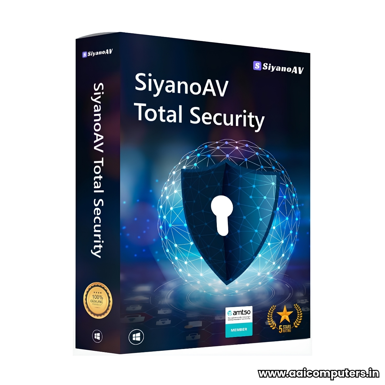 SiyanoAV Total Security | Complete PC Antivirus & Internet Security | Advanced Threat & Ransomware Protection | PC Optimizer | Webcam Protection | Cloud Storage | Quick, Full & Custom Scan