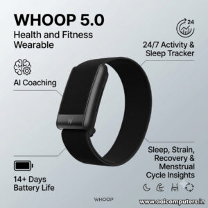 WHOOP 5.0 Health & Fitness Band Replica | 14+ Days Battery | 24/7 Heart Rate & HRV Tracking | Sleep & Recovery Monitoring | VO2 Max | Activity & Strain Tracking | Bluetooth | IP68 Water Resistant | Screen-Free Smart Wearable