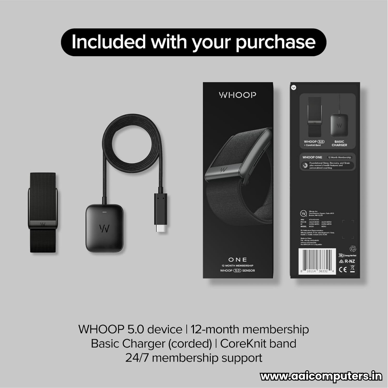 WHOOP 5.0 Health & Fitness Band Replica | 14+ Days Battery | 24/7 Heart Rate & HRV Tracking | Sleep & Recovery Monitoring | VO2 Max | Activity & Strain Tracking | Bluetooth | IP68 Water Resistant | Screen-Free Smart Wearable