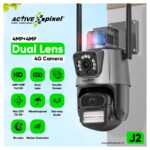 Active Pixel J2 4G Dual Lens PT Security Camera with 4MP+4MP Dual Camera and Motorized Pan Tilt