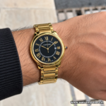 Cartier Ronde Louis Cartier Men's Watch Two Tone Rose Gold Silver Stainless Steel Band White Dial