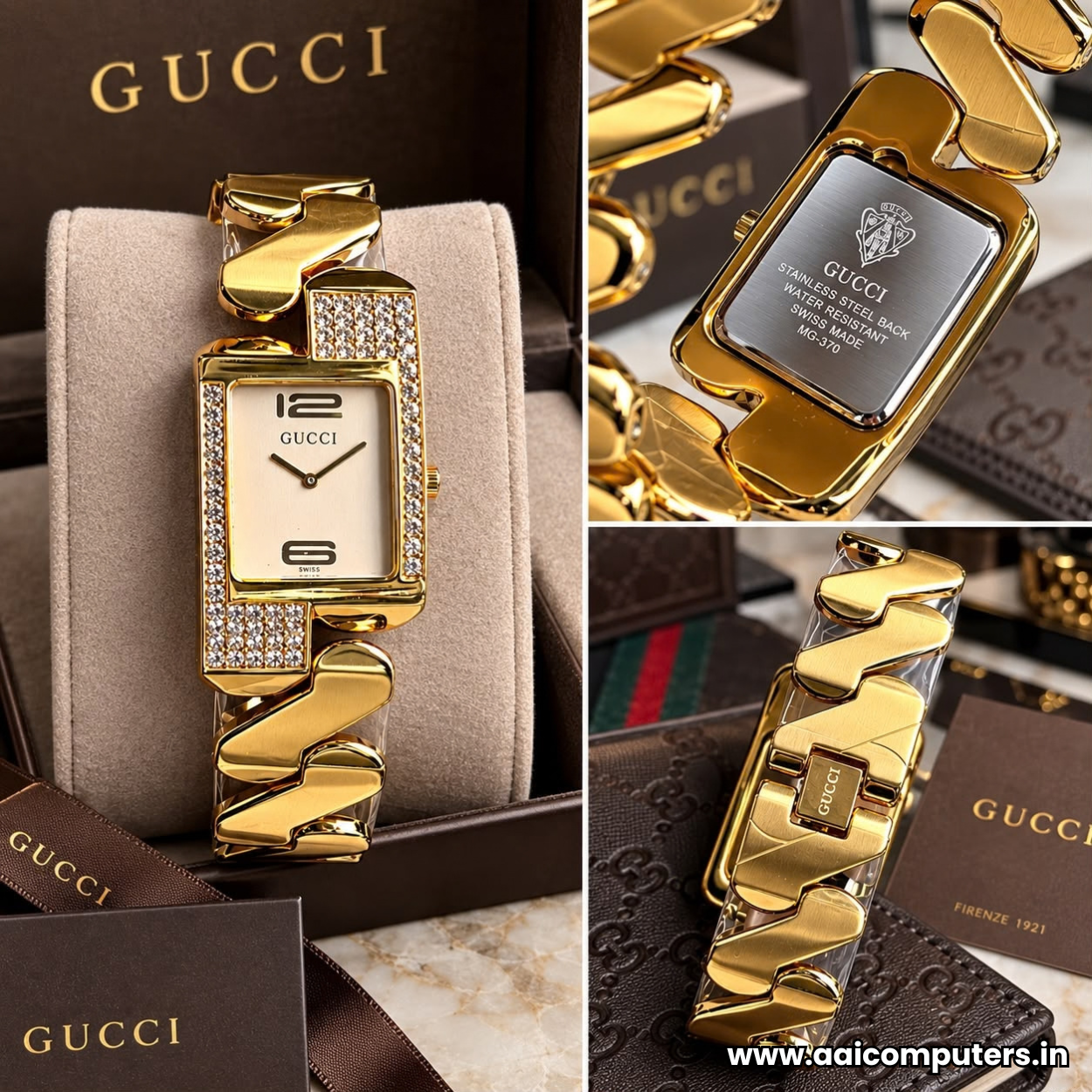 Gucci Zig-Zag Men's Watch Premium Japan Quality Stylish Design 4 Color Options