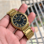 Cartier Ronde Louis Cartier Men's Watch Two Tone Rose Gold Silver Stainless Steel Band White Dial