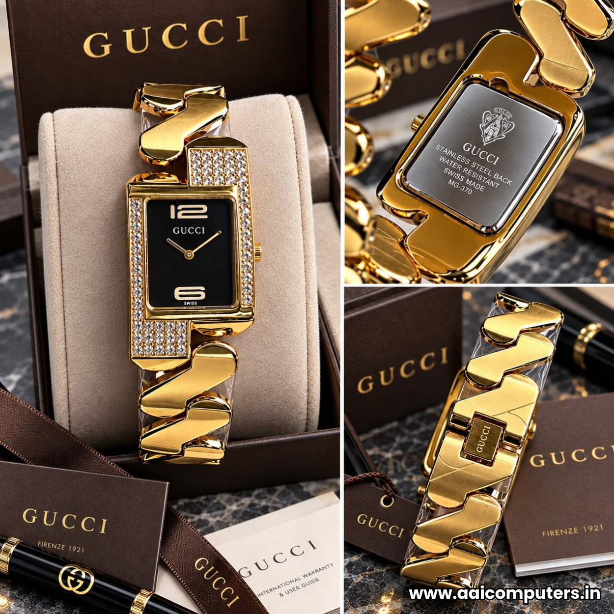 Gucci Zig-Zag Men's Watch Premium Japan Quality Stylish Design 4 Color Options