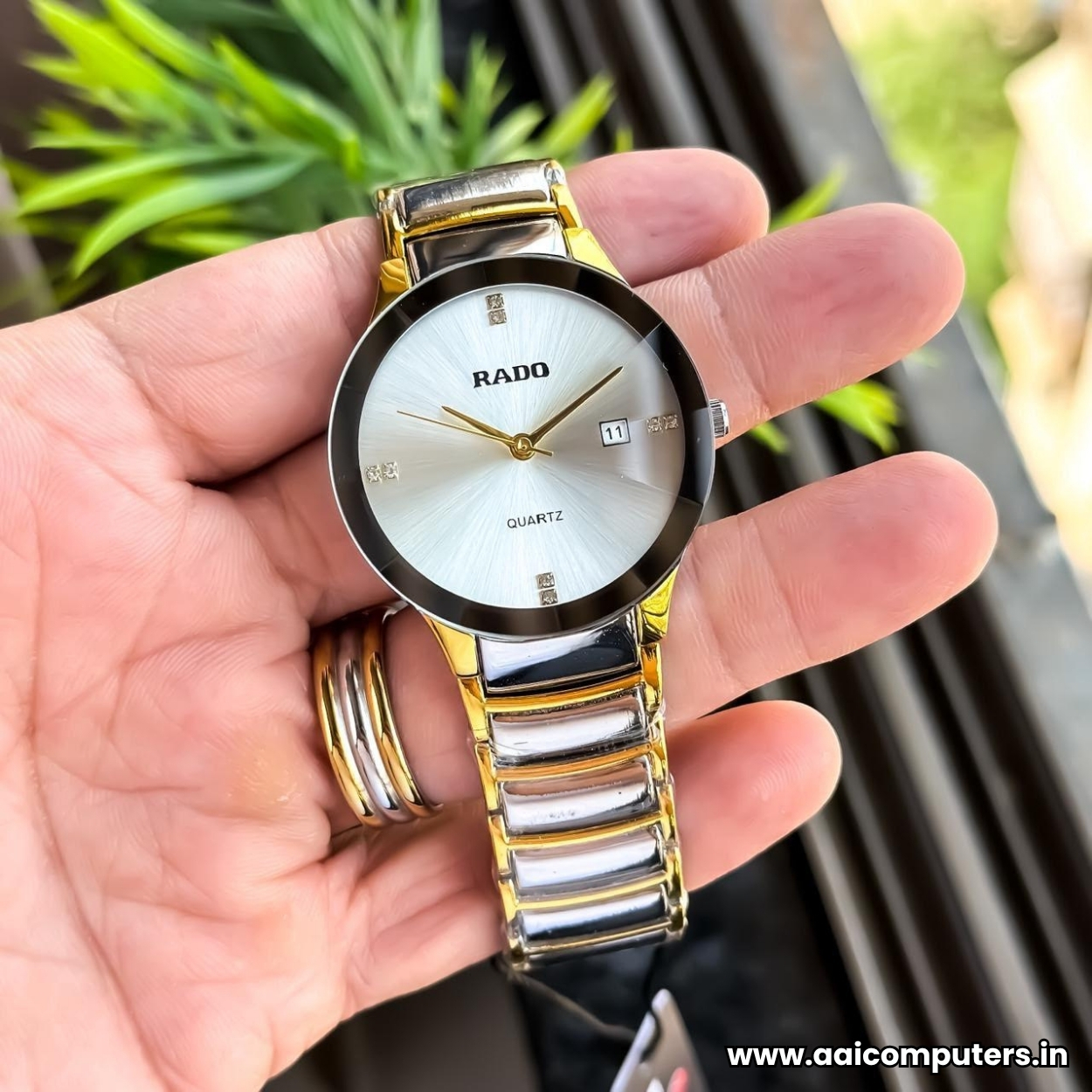RADO JUBILE | True Thinline Round Great Gardens of the World Watch | 34mm Slim Case | MOP Double-Layer Artistic Dial | Diamond-Cut Glass | High-Tech Ceramic Look | Quartz Movement | Premium Luxury Watch
