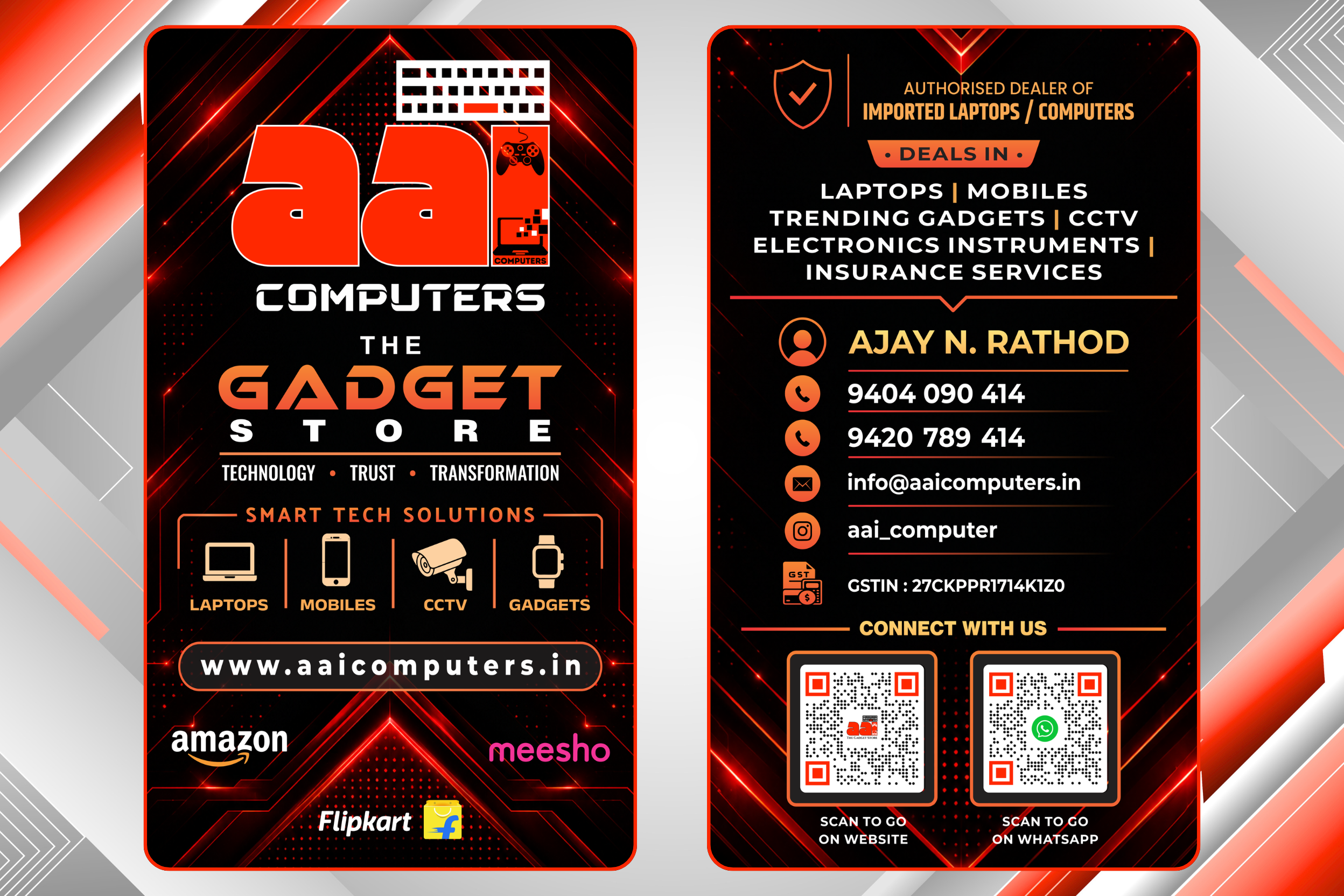 Aai Computers Visiting Card